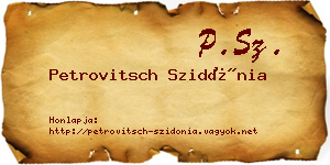 Petrovitsch Szidónia névjegykártya